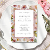 パステルエレガントウォーターカラーフローラ結婚ズ 招待状