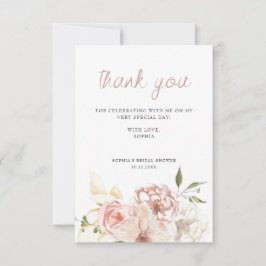 パステルエレガントウォーターカラーフローラ サンキューカード