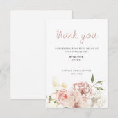 パステルエレガントウォーターカラーフローラ サンキューカード (正面/裏面)