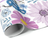 パステルエレガントウォーターカラーブロッサムTextilスタイル ラッピングペーパー (ロールコーナー)