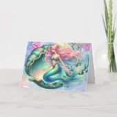 パステルエレガントウォーターカラーマーメイドノートカード シーズンカード (裏面)