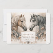 パステルエレガントウマの結婚式の日付カードを保存 セーブザデート (正面)