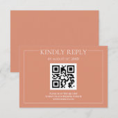 パステルエレガントオモダンレ結婚ンジ 出欠カード (正面/裏面)