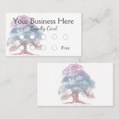 パステルエレガントオークツリーイラストレーションロイヤリティ ロイヤリティカード (正面/裏面)