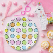 パステルエレガントカラフルレトロ楕円パターン ペーパープレート (パーティー)