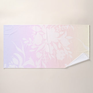 パステルエレガントカラークッションの花柄 バスタオルセット