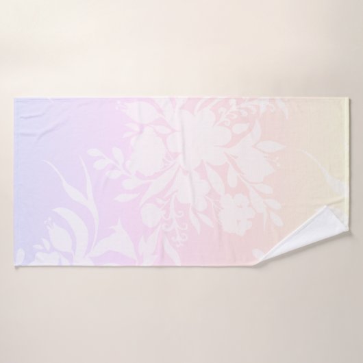 パステルエレガントカラークッションの花柄 バスタオルセット (バスタオル)