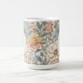 パステルエレガントカラーズヴィンテージフローラモノグラム コーヒーマグカップ (中央)