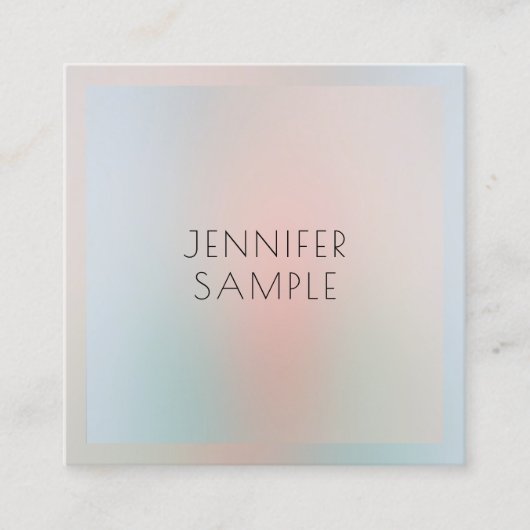 パステルエレガントカラーパーソナライズされたデザイン スクエア名刺 (正面)
