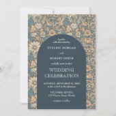 パステルエレガントカラーフローラアールヌーボー 招待状 (正面)