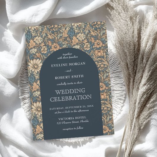 パステルエレガントカラーフローラアールヌーボー 招待状