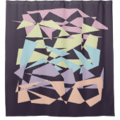 パステルエレガントカラーブロックジオメトリ三角形 シャワーカーテン (正面)