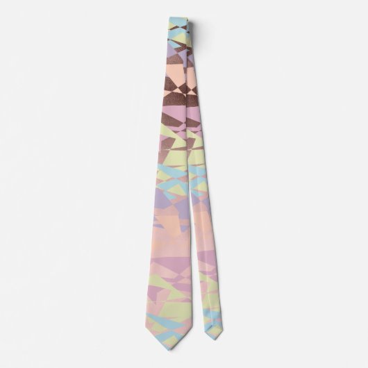 パステルエレガントカラーブロックバラ金ゴールド幾何学的 ネクタイ (正面)
