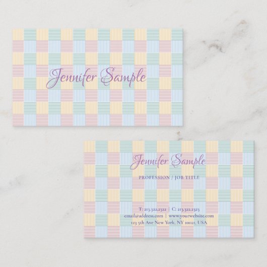 パステルエレガントカラーモダンシンプルトレンドテンプレート 名刺 (正面/裏面)