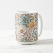 パステルエレガントカラーヴィンテージフローラ コーヒーマグカップ (正面右)
