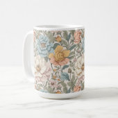 パステルエレガントカラーヴィンテージフローラ コーヒーマグカップ (正面左)