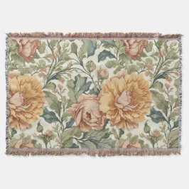パステルエレガントカラーヴィンテージフローラ スローブランケット