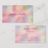 パステルエレガントカラー手書きスクリプトテンプレート 名刺 (正面/裏面)