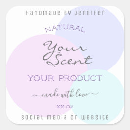 パステルエレガントカラー製品パッケージラベル スクエアシール