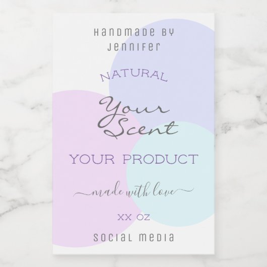 パステルエレガントカラー製品パッケージラベル フードラベル (シングルラベル)