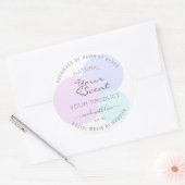 パステルエレガントカラー製品パッケージラベル ラウンドシール (封筒)