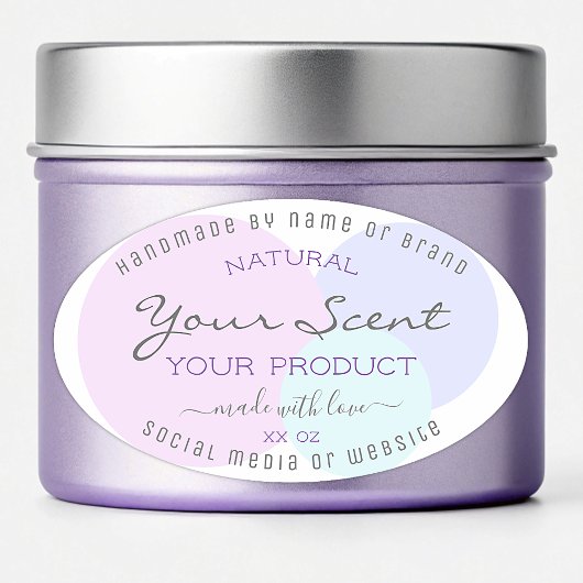 パステルエレガントカラー製品パッケージラベル 楕円形シール