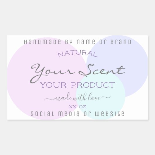 パステルエレガントカラー製品パッケージラベル 長方形シール (正面)