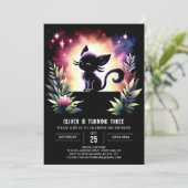 パステルエレガントキャット誕生日 招待状 (スタンド正面)