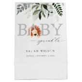 パステルエレガントキュートライオンリーフベビー散水 ミディアムペーパーバッグ (裏面)