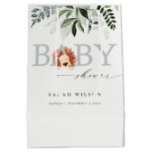 パステルエレガントキュート獅子葉赤ちゃんシャワー ミディアムペーパーバッグ (裏面)