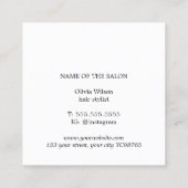 パステルエレガントクミニマルブラックシザーズヘアスタイリスト スクエア名刺 (裏面)