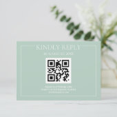パステルエレガントグモダン・グリーン結婚ズ 出欠カード (スタンド正面)