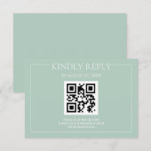 パステルエレガントグモダン・グリーン結婚ズ 出欠カード (正面/裏面)