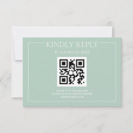 パステルエレガントグモダン・グリーン結婚ズ 出欠カード