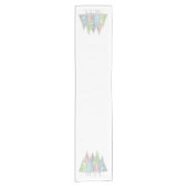 パステルエレガントグリッタークリスマスツリー ショートテーブルランナー (正面)