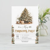 パステルエレガントグリーンとフェイク金ゴールド休日 招待状 (スタンド正面)