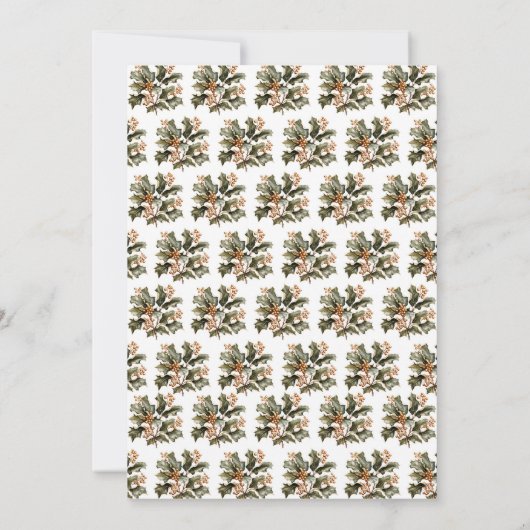 パステルエレガントグリーンとフェイク金ゴールド休日 招待状 (裏面)