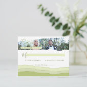 パステルエレガントグリーンフォトカスタムウェディングモダン 出欠カード (スタンド正面)