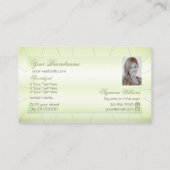 パステルエレガントグリーン(ダイヤモンドとフォトシック) 名刺 (裏面)