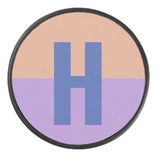 パステルエレガントコロブロックモノグラムイニシャル文字 アイスホッケーパック (正面)