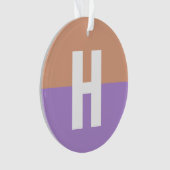 パステルエレガントコロブロックモノグラムイニシャル文字 オーナメント (正面)