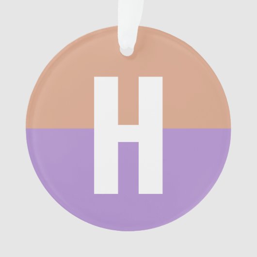 パステルエレガントコロブロックモノグラムイニシャル文字 オーナメント (正面)