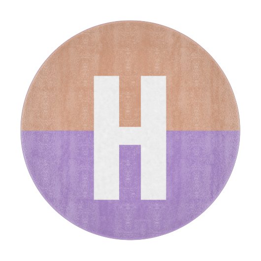 パステルエレガントコロブロックモノグラムイニシャル文字 カッティングボード (正面)