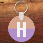 パステルエレガントコロブロックモノグラムイニシャル文字 キーホルダー (正面)