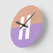 パステルエレガントコロブロックモノグラムイニシャル文字 ラウンド壁時計 (傾斜)