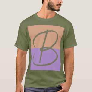パステルエレガントコロブロックモノグラムイニシャル文字 Tシャツ