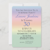 パステルエレガントサプライズ30th誕生日パーティー 招待状 (正面)