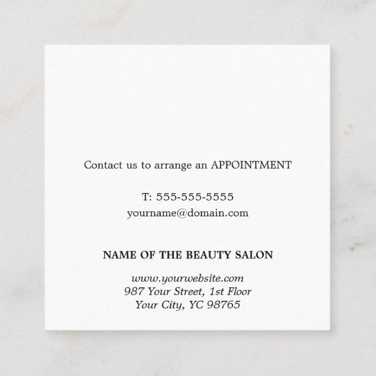 パステルエレガントサロンクリスマスホリデークーポン 割引カード (裏面)