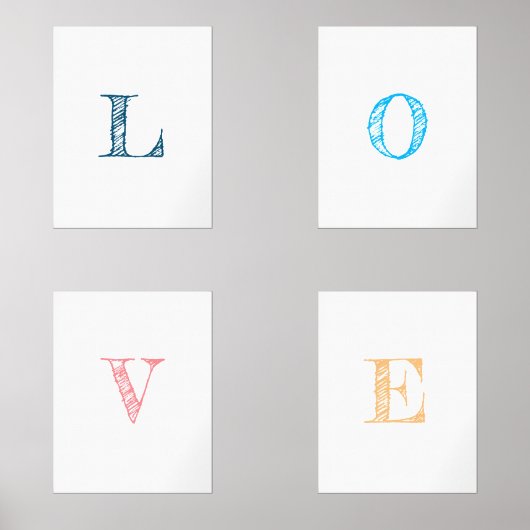 パステルエレガントシェード文字は愛という言葉を綴る (正面)