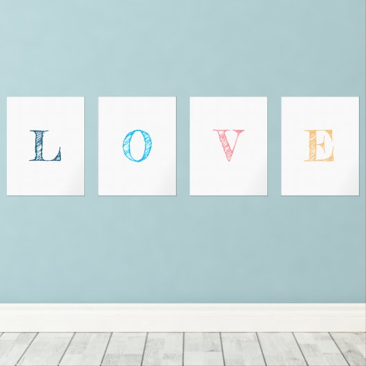 パステルエレガントシェード文字は愛という言葉を綴る (ウッドフロア)